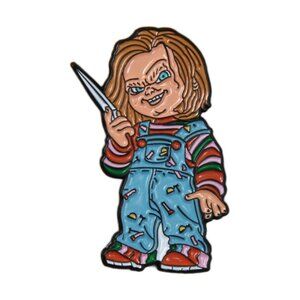 Angry Homicidal Boy Enamel Pin - Funny Horror Spooky Halloween Apparel Gift NWT